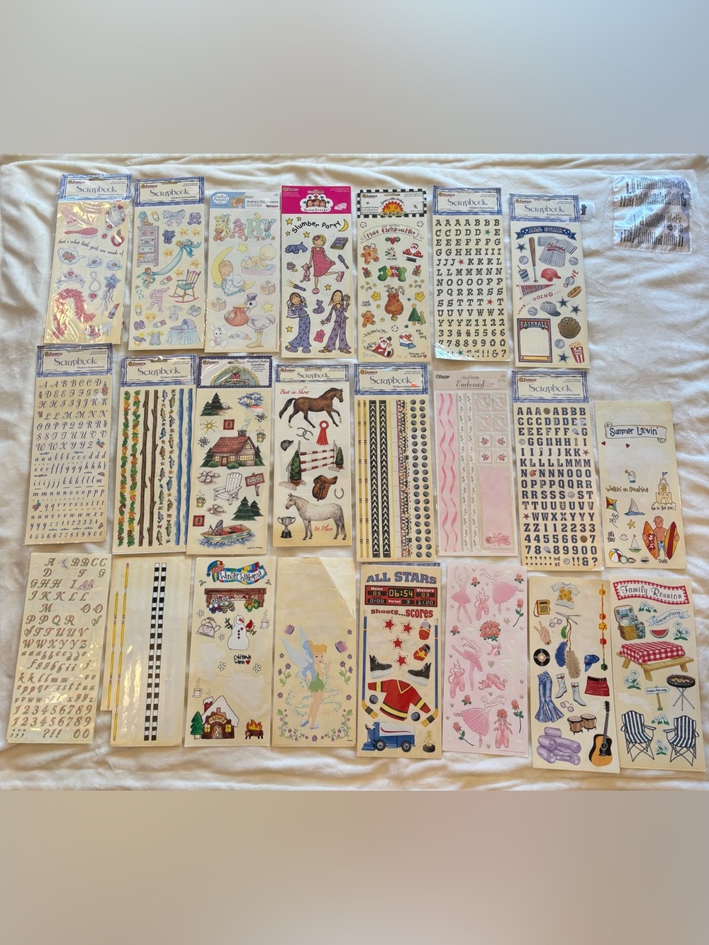Vintage SandyLion Scrapbook Sticker Lot 2000-2004 - 14 new, 9 partial packages
